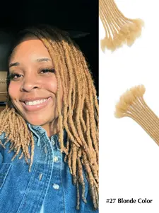 Dreadlocks Extension 100% Human Hair 0.6/0.8cm #27 honey blonde traditional Locs Extension 10 Strands/Bundle 6-16inch Handmade Dreads
