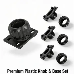 4PCS Tightening Nut with 4 Button Lock – 17mm Ball Joint Mount Socket for CarPlay Screen, Phone Holder, GPS, Backup Camera, Auto Stereo