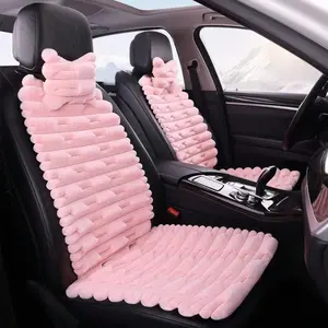 Soft Plush Car Seat Cushion Cover, Bamboo Texture, Comfortable Universal Fit for Most Cars & Suvs, All-Season Use, Car Seat Covers