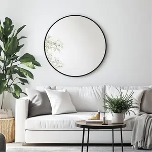 24 Inch Circle Mirror - Black Round Bathroom Mirror, Modern Wall Decor for Bedroom, Living Room, Washroom"