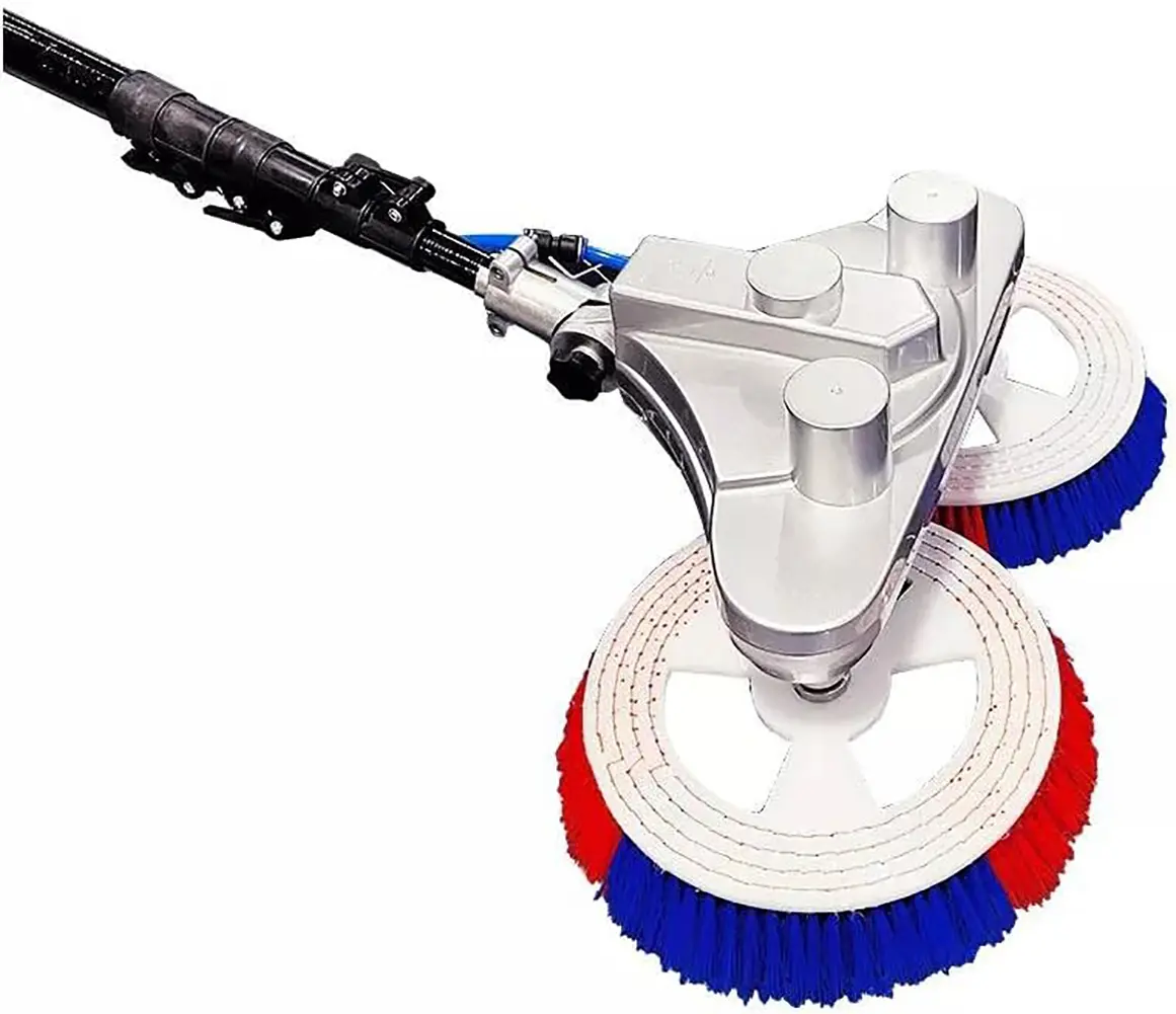 Multifit Smart Solar Panel Cleaning Brush Telescopic Bar Water Supply Kit  Double Head  cleaning brush and pole
