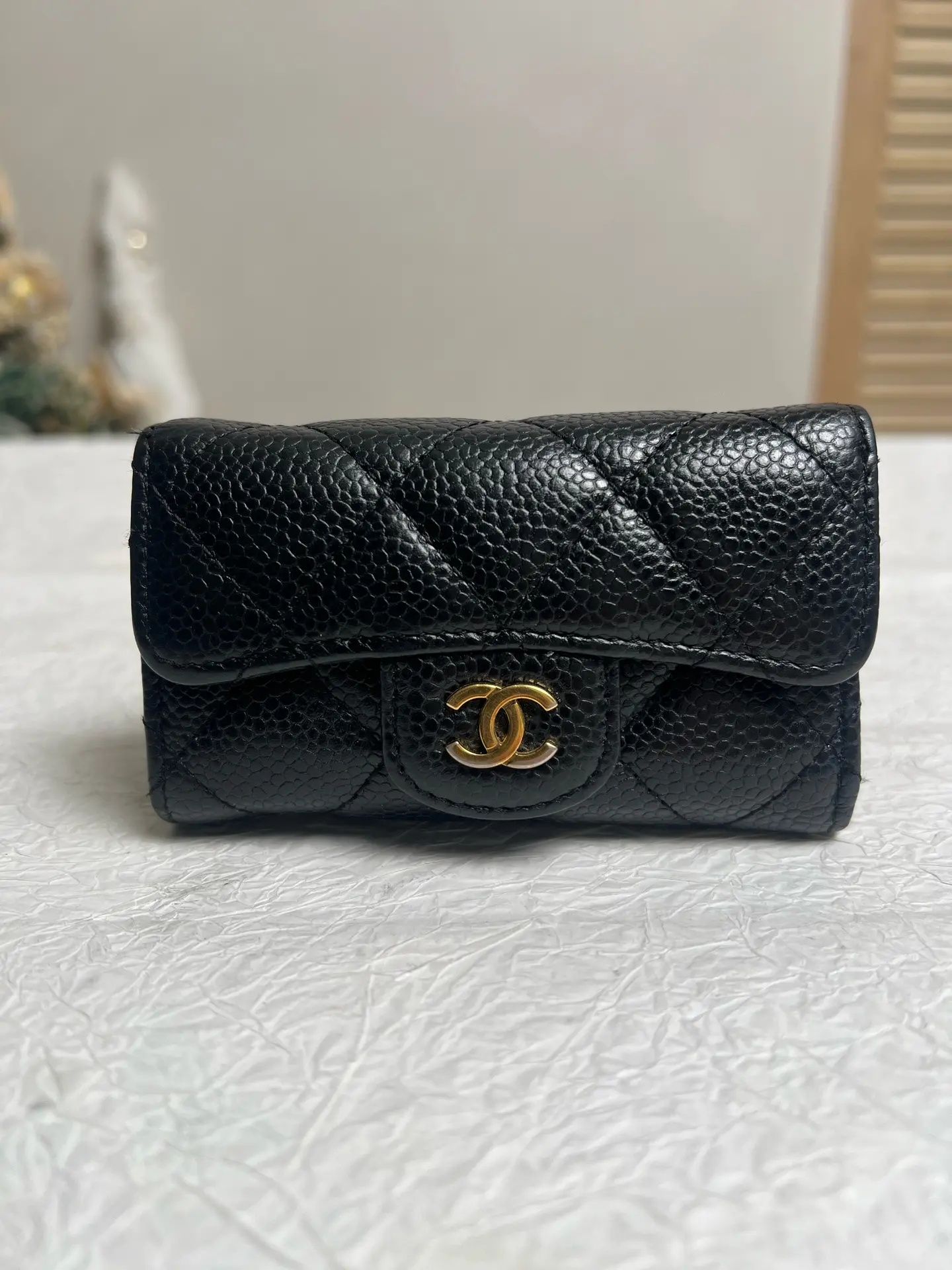 Pre-owned CHANEL Cavier Leather Key Pouch CC0123