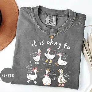 Comfort Colors It Is Okay To Goose Shirt, Mental Health Shirt, Goose Lover Gift, Words of Affirmation Kindness Tee, Inspirational Women Tee