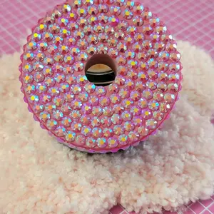 Rhinestone Cup Lids - Pink Decorative Lids for Mugs and glassware, Ideal for Drinkware and Decor