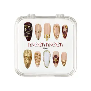 KNOCK.KNOCK NAILS 2026 | Temple Run｜10PCS 100% Handmade Press-on Nails |Reusable, Salon-quality, Long-Lasting,Glossy design Acrylic Gel System