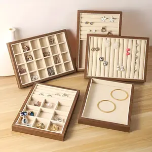 1pc Jewelry Tray Multi-Compartment Ring Necklace Earring Storage Display Plate, Night Market Stall Display Dish, Retro Style, Jewelry Boxes