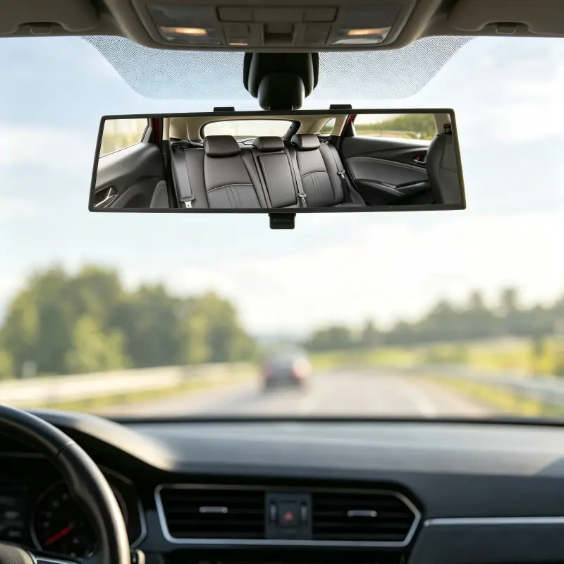 【Max Install Width: 3.1"】car accessories 11.81 Inch Panoramic Convex real view Mirror, Interior Clip-on Wide Angle to Reduce Blind Spot Effectively for Car SUV Clear Visibility Safety Install Rearview High Definition