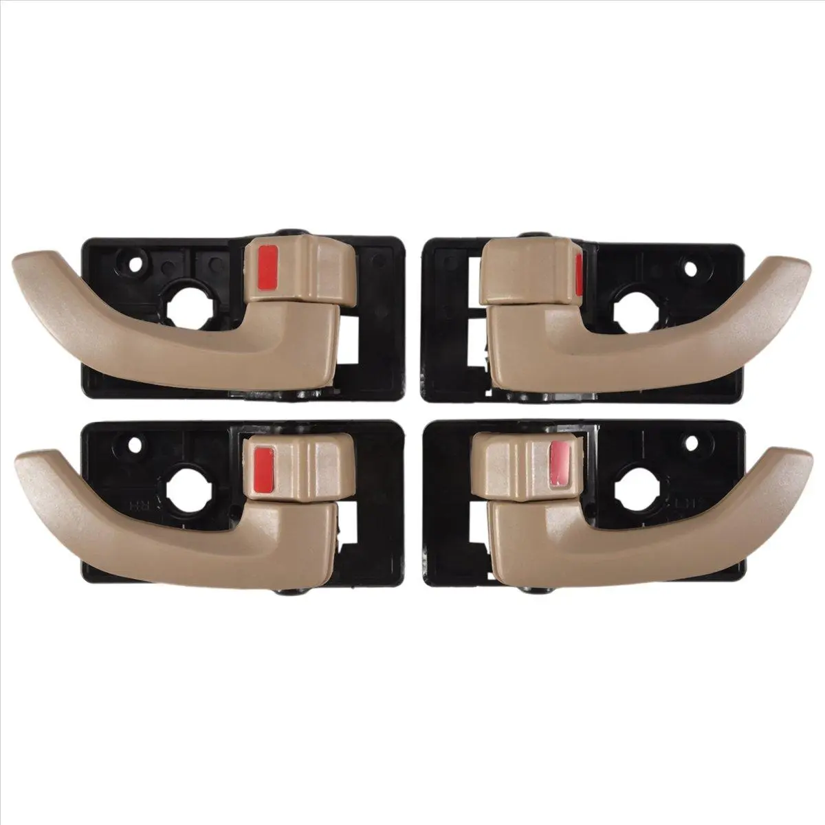 4PCS Plastic Car Interior Door Handle Replacement Set, Left & Right Inside Handles with Interior Fit for Hyundai Tucson 2005-2009 (Beige)