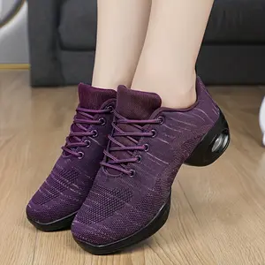 Women's Dance Shoes, Breathable, Soft Sole, Mid-Heel, Four-Season, And Exercise Shoes With Anti-Slip Function Neutral Running Quick-Dry Non-Slip Water warm plush lining Unisex Mesh safety shoe Men's Sneaker Golf casual quick Aqua Peloton  Girls Training
