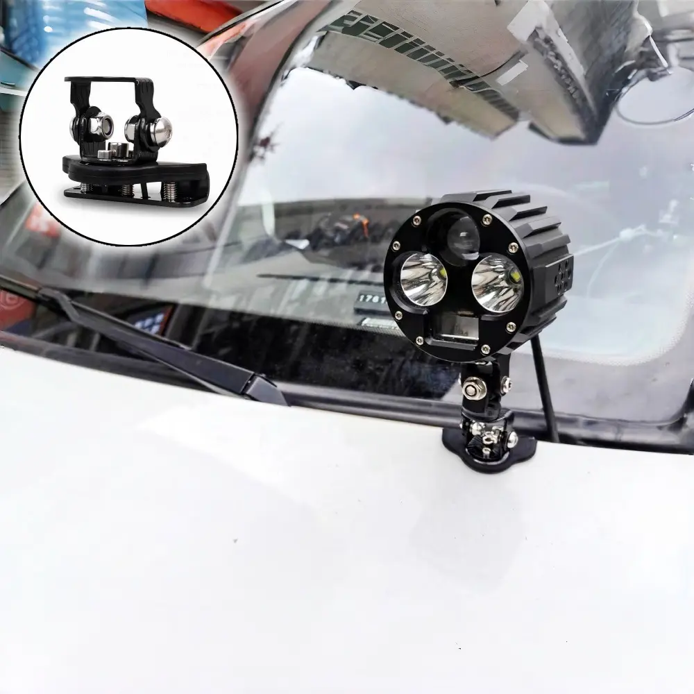 Clamp Bracket, LED Work Light Pillar Holder Support Bracket for Car Engine Hood Edge, Multipurpose Auto Accessory Fits Tow Hook, Front Demon Eye, Combination Switch and Luggage Lock