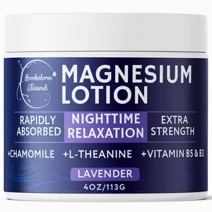 Magnesium Sleep Lotion | Lavender & Chamomile Topical Cream with L-Theanine | Non-Greasy, Fast-Absorbing, Vegan | 4oz
