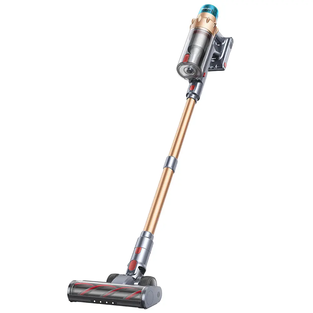 Buture VAC01 Cordless Vacuum Cleaner - 600W High-Power Motor, Sponge & HEPA Filters, 8-Cell Lithium Battery, Upright Stand, Integrated Wall Charger Mount, Smart Touch Screen, Deep Cleaning House Appliance