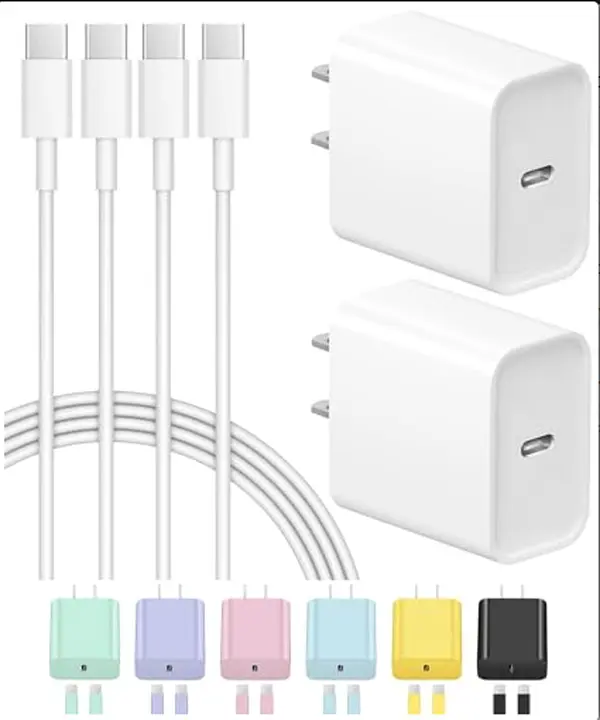 iPhone 15 Charger Fast Charging iPhone 15 Pro Max Charger USB C Charger Block 2-Pack Type C Charger 6FT Cord for iPhone 15/iPhone 15 Pro/iPhone 15 Pro Max,iPad Pro,iPad Mini 6,Android Phones