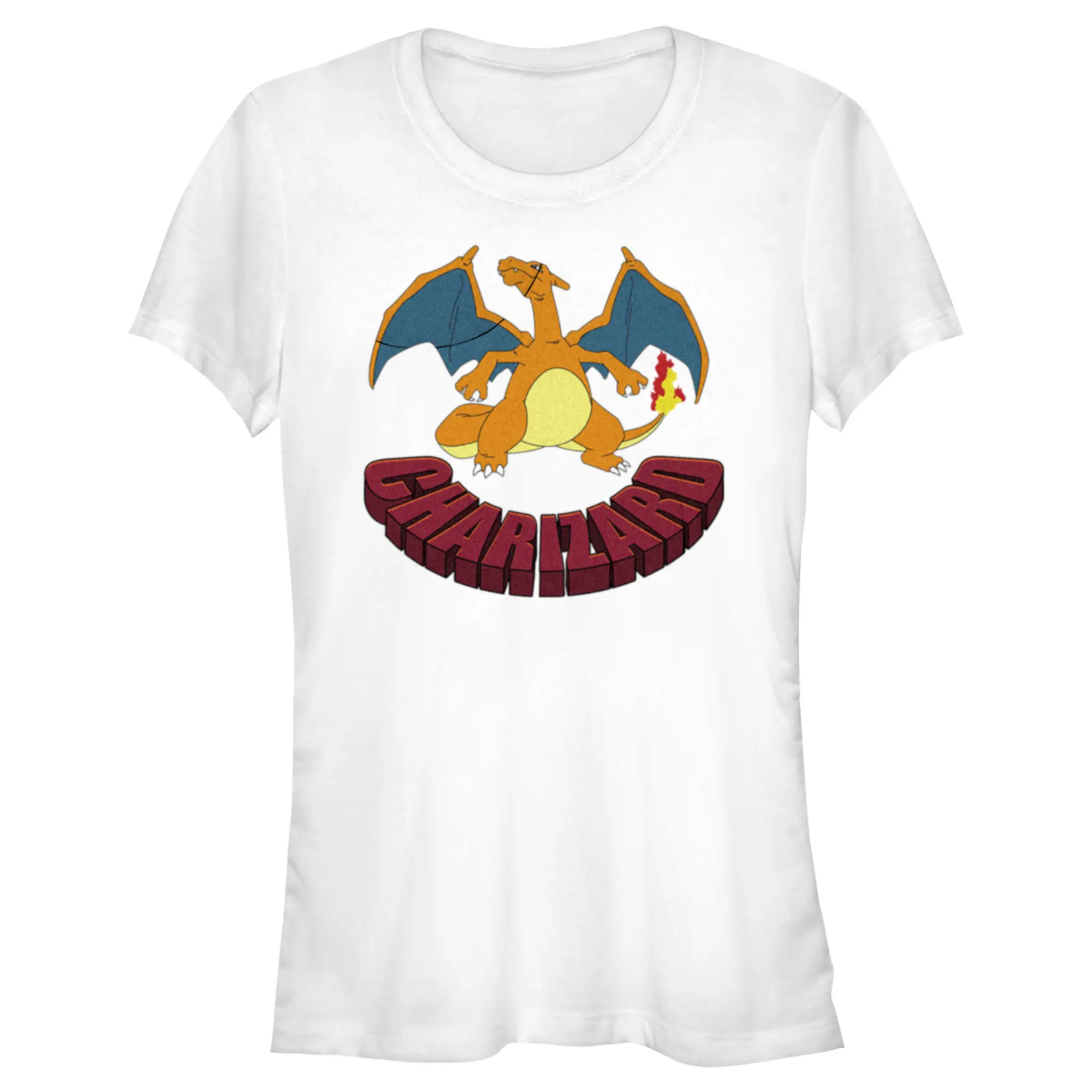 Juniors Womens Pokemon Charizard Portrait T-Shirt