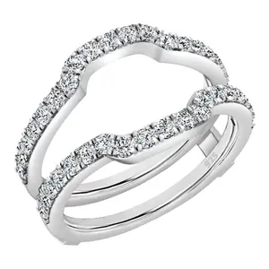 Dazzlingrock Collection Cubic Zirconia Wedding Enhancer Ring Guard Ring for Women (0.75 ctw, White, Clarity Clean) in 925 Sterling Silver Size 7