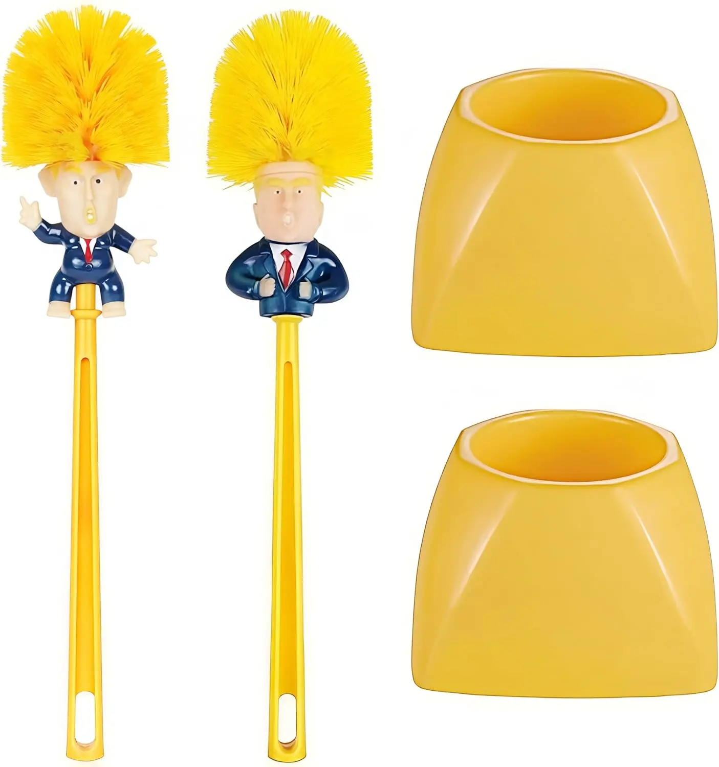 2 PCS Funny Toilet Brush,Prank Toilet Brush Cleaner, Funny Toilet Scubber,Make Toilet Great Again, Commander in Crap (Thumb Up Toilet Brush)
