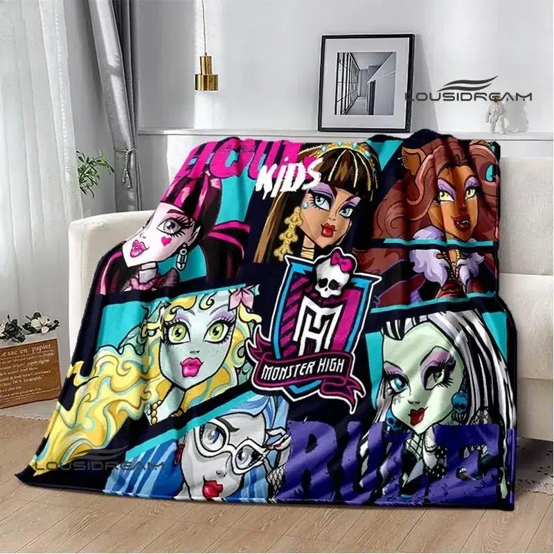 Monster High Flannel Blanket - Ultra Soft, Cozy Warm, Creepy Cute Style for Draculaura & Frankie Fans, Teen Girl Gifts, Bedroom Throw for Home Use