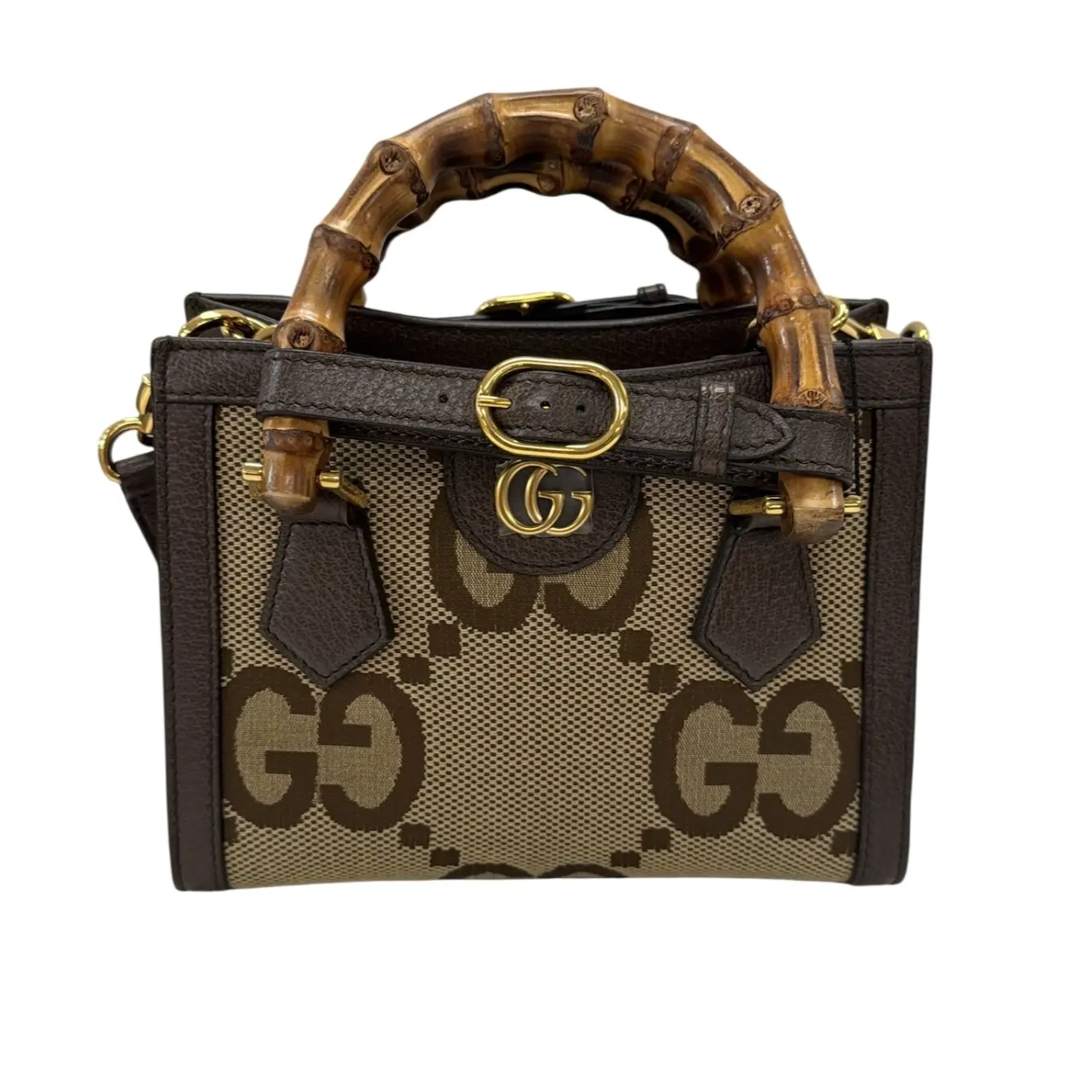 Pre-owned GUCCI Canvas Shoulder Bags Bamboo Diana 2Way Jumbo GG CN26070391