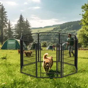 Heavy Duty Dog Playpen | Foldable Metal Pet Fence for Indoor & Outdoor Use | Safe Enclosure for Large/Medium/Small Dogs