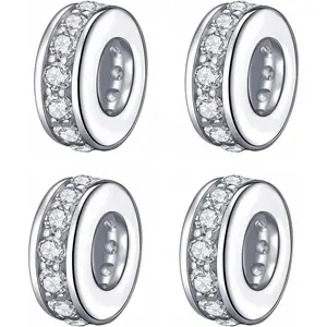spacer charm bead with clear cz for pandora charms bracelets Jewellery moissanite pendant