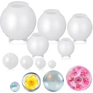 A set of 9 Globe Resin Molds Kit - Perfect for Epoxy Resin Casting, Home Decor, Flowers Preservation, DIY Crafting, Artistic Projects - Silicone Molds for Creating Unique Ornaments and Decorations - Home Improvement.