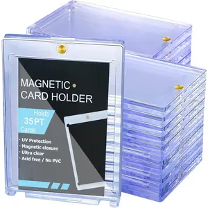 50ct Magnetic Card Holder 35pt, Card Case Holder for Trading Cards,Card Protectors Hard Plastic, Card Sleeves Display Case for Baseball Card Sports Cards