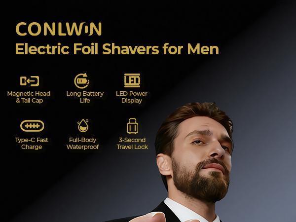 CONLWIN Electric Shaver with 3D Floating Head UV-C Sterilization 120-Day Battery IPX7 Waterproof Palm-Fit for Razor Bumps-Free Shaving Ultimate Self-Cleaning Gift for Men & Women - Precision outdoorfun