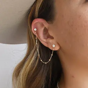 Double Helix Chain Earring