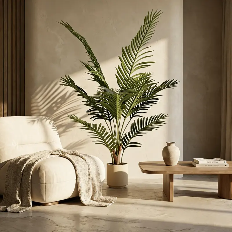 Artificial Areca Palm Plant 6Feet Fake Palm Treewith 18 Leaves - Indoor/Outdoor Modern Decor- 5.25FT 13 Leaves - Housewarming GiftDecoration Items Decorative, Artificial Flower Decorations, Decorative Faux Flowers, 13 Or 18 Leaf Pick