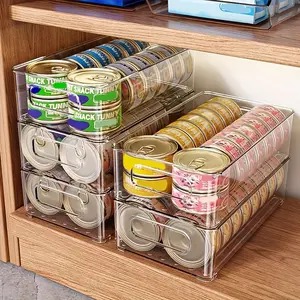3pcs Pet Can Storage Box, Transparent Stackable Basket, Cat Dog Snack Organizer, Large Capacity Desktop Container, Home Ideal Choice, Clear Plastic Containers