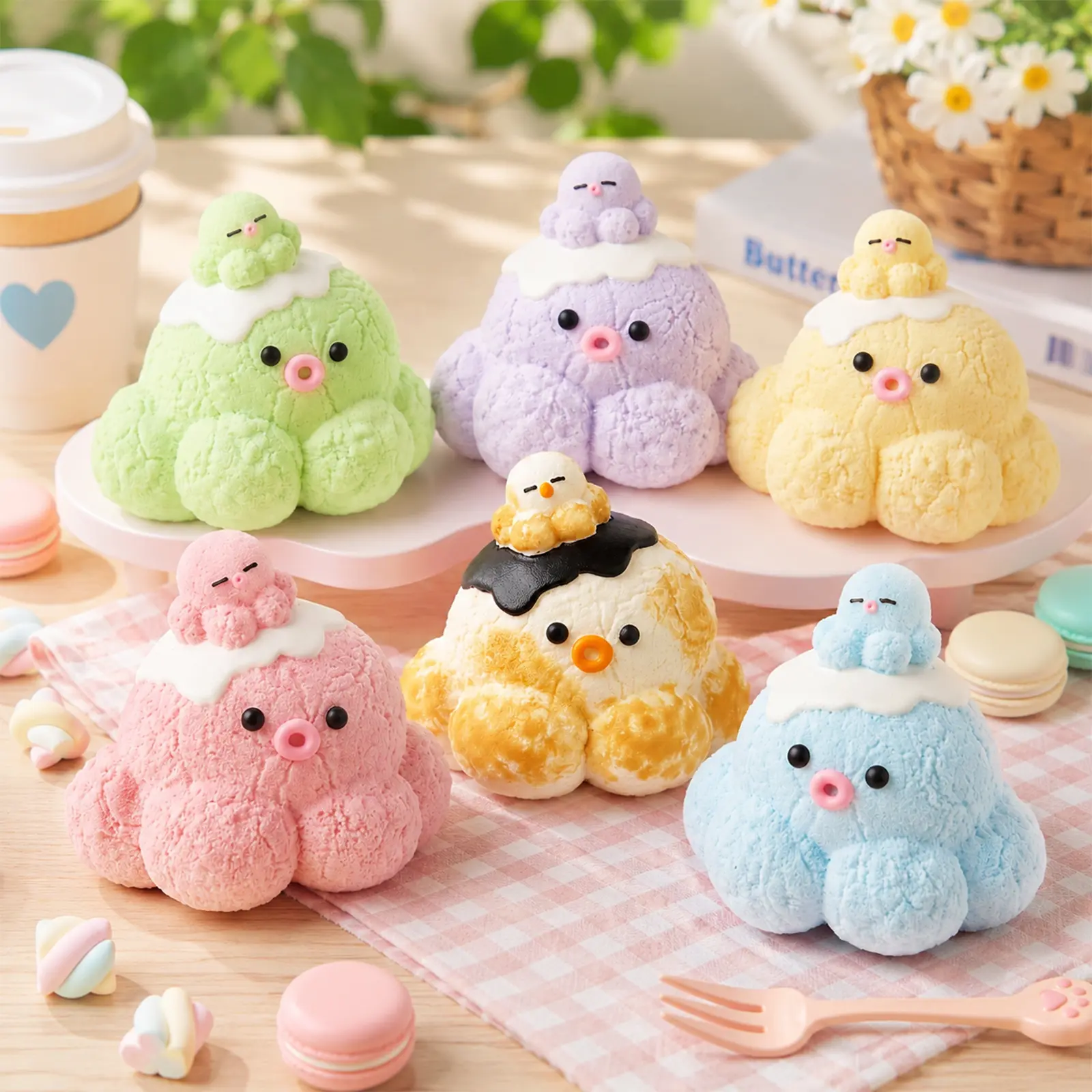 Kawaii Octopus Squishy Toy, Soft Silicone Slow Rising Fidget Toy, Stress Relief Sensory Squeeze Toy, Cute Desk Toy for Kids & Adults, Fun Gift