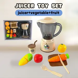 Toddler Juicer Toy Set 18m+, Kitchen Simulation Playset with Juicer, Fruits & Veggies, Educational Role Toy, Easy to Clean, Christmas Gift, Pretend Play Kitchen