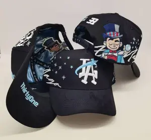 31 Hats x El Mago Magic Club - Black Baseball Cap with LA Logo and Stars Design