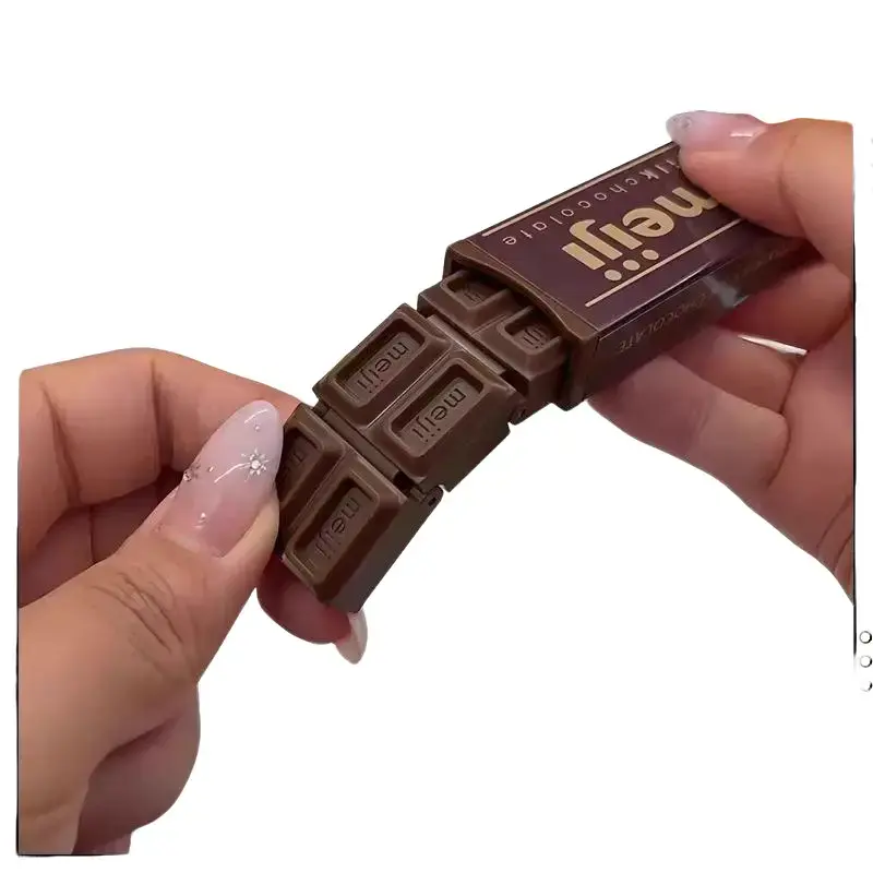 Jp Style Simulated Meiji Chocolate Model Snap-And-Play Stress Relief Toy Keychain Pandent Hanging Ornaments Funny Gifts ball anxiety fidgets