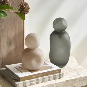 Z Gallerie Angelica Glass Canister - Soft Nude/Charcoal Decorative Vase Table Decor