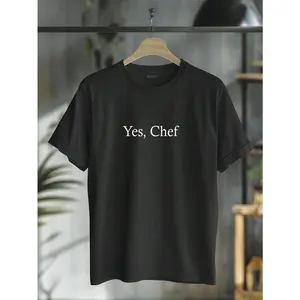 🎉 100% Cotton Yes Chef Funny Restaurant Kitchen Staff Sayings For Cooks T-Shirt