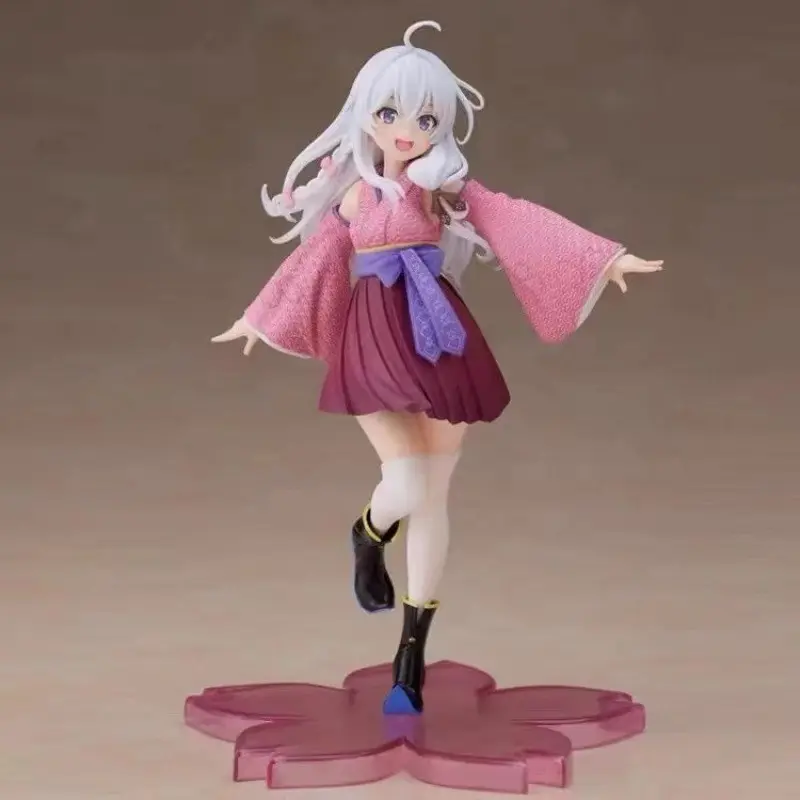 Cherry Blossom Kimono Elaina Figure – Anime-Style Girl Standing Display Model/Toy no box
