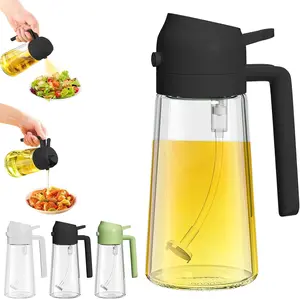 2-IN-1 Leak-Proof Glass Oil Sprayer Dispenser, Kitchen Gadget, Perfect for Cooking, Baking, Salad & Grilling, Perfect for BBQ, Kitchen Utensils oil dispenser White
