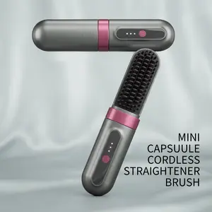 Portable Cordless Hair Straightener, USB Rechargeable Hair Straightening Comb, 2 in 1 Hair Styling Tool for Home, Office, School anti-scald design