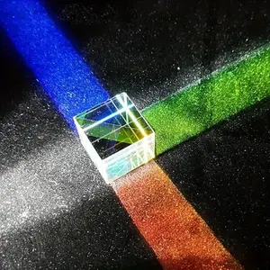 Optical Glass X-Cube Dichroic Cube Prism RGB Combiner Spectral Analyzer, Educational Gift, Classroom Physics Tool