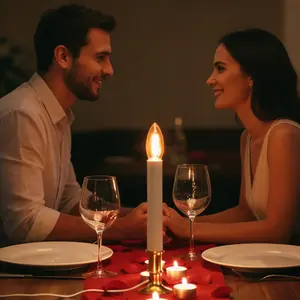 Plug-In LED Window Candle Light, No Battery Replacement, Strong Suction Base, Warm Light, Ul Certified, Christmas Decor