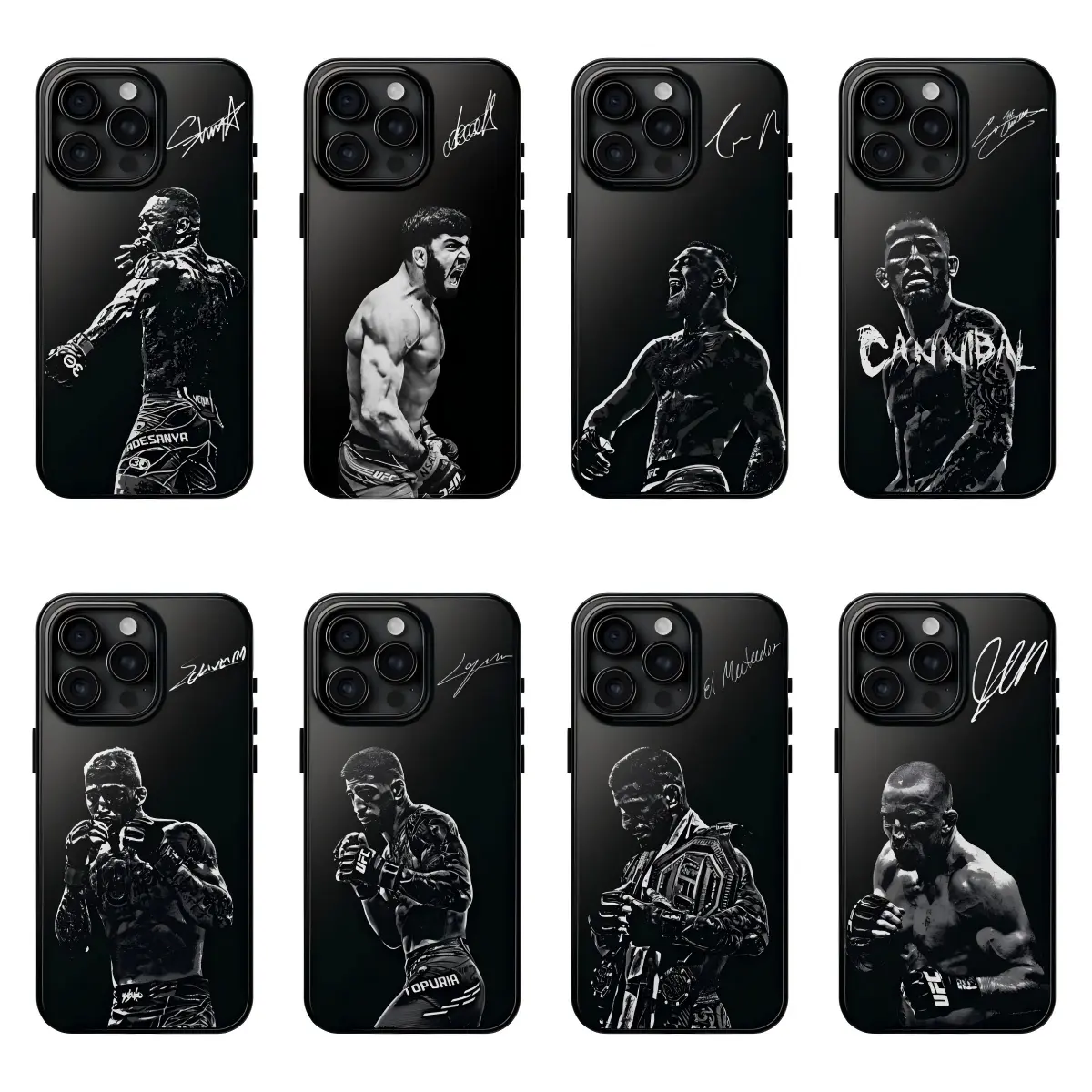 UFC fans, stop scrolling! These sleek black & white fighter phone cases fit iPhone 17/16/15/14/13/12/11 Pro Max & Samsung phones. For men & women, it’s the perfect gift for any MMA lover. Which fighter are you claiming?