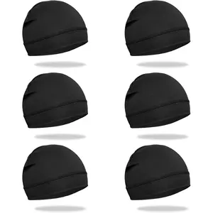 6 Pcs Skull Cap Sweat Wicking Helmet Liner Breathable Cycling Beanie Running Sports Hat Cooling Head Wraps for Men