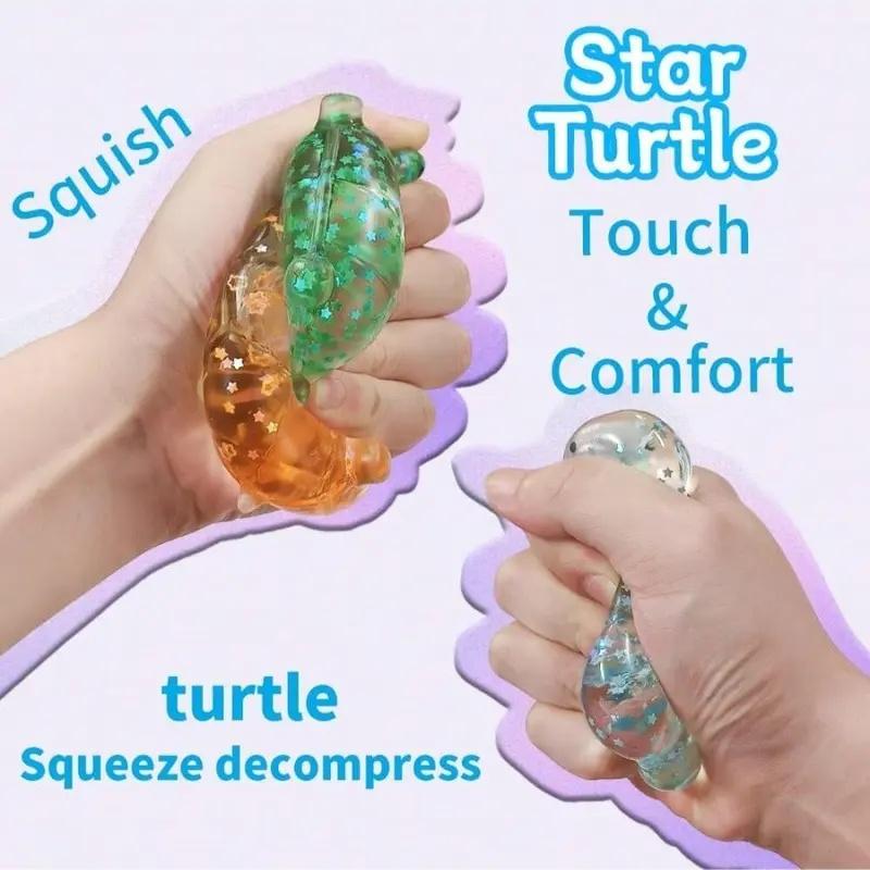 Sugar Turtle Squishies Toy - Shiny Sticky Casual Stress Relief Squeeze Item, Cool Gifts for Kids, Summer Fidget Option, Birthday & Party Present, Squishies Toys