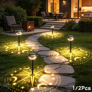 Solar Outdoor Projector Light, Star Moon Projection, Lawn Lamp, 24h Long Battery Life, Garden Patio Decor, Solar Decorative Lights, Easter Christmas Gift