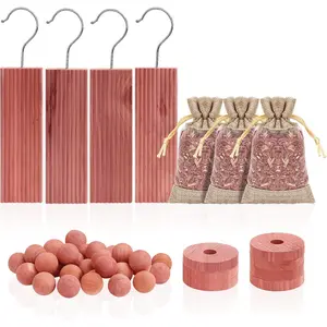 Cedar Blocks for Clothes Storage, Set of 30, Cedar Chips for Closets and Drawers, Aromatic Cedar  Balls and Cedar Sachets, Cedar Closet Freshener