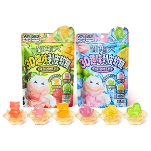 Fruit Peelable Candy, Delicious Peelable Gummies Fudge, 50% Juice Content White Peach Mango Grape Candy, Tasty Sour-Sweet Desserts Casual Snacks Chinese Food wedding candies (120g 2bags).