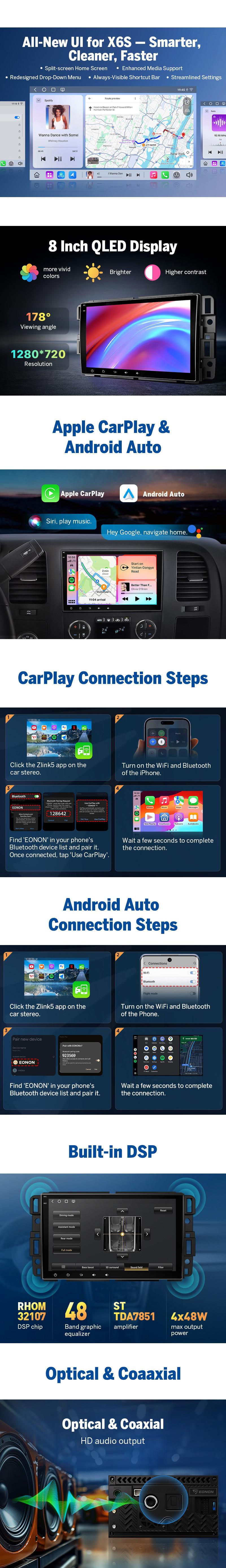 EONON Car Stereo for Chevy GMC Buick Chevrolet Silverado Sierra Suburban Tahoe Impala Traverse Avalanche HHR Acadia Yukon Truck, Wireless CarPlay & Android Auto, 8" Android 13/14 Touch Screen, Dashcam, backup camera, SWC, BT - GMX7A, GMX6S EONON Car Stereo for Chevy GMC Buick Chevrolet Silverado Sierra Suburban Tahoe Impala Traverse Avalanche HHR Acadia Yukon Truck, Wireless CarPlay & Android Auto, 8" Android 13/14 Touch Screen, Dashcam, backup camera, SWC, BT - GMX7A, GMX6S