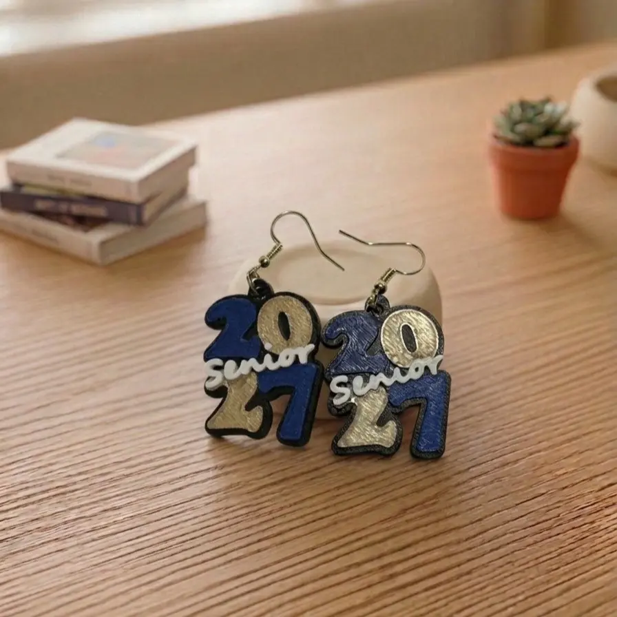 Class of 2027 Senior Earrings - 3D Printed
