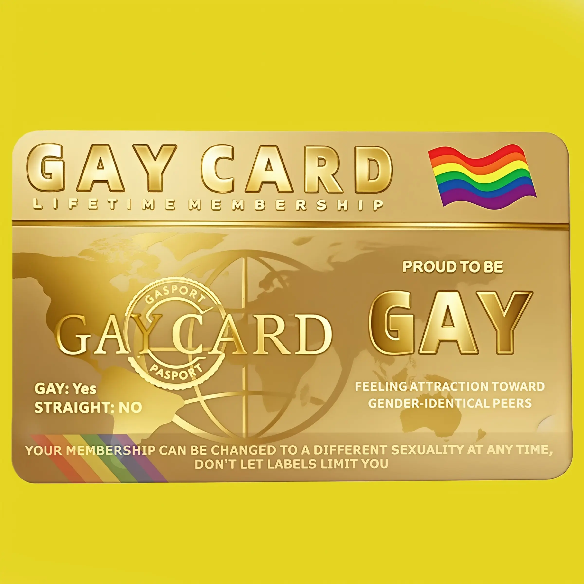 Pride Membership Cards, Vibrant PVC Material, Glossy Finish, Dual-Sided Design, Rainbow Stripes Back, Lgbt Community Gift, Unique Identity Symbol